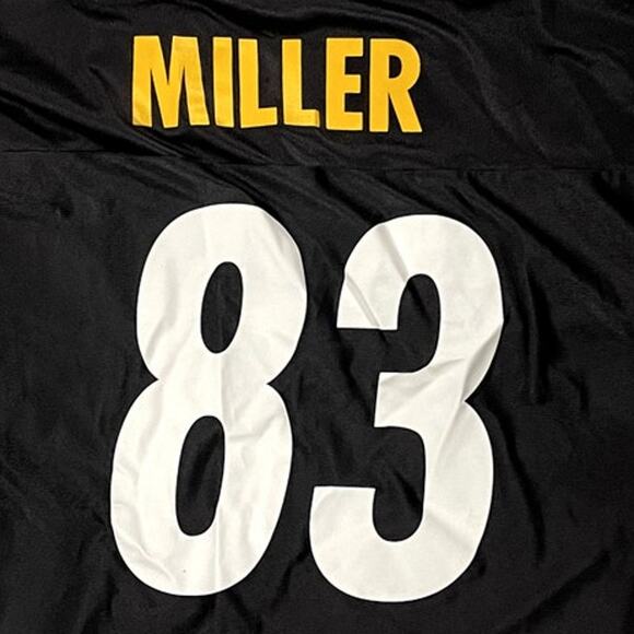 Pittsburgh Steelers Heath Miller #83 Team Apparel Black Jersey Size L - Picture 3 of 6